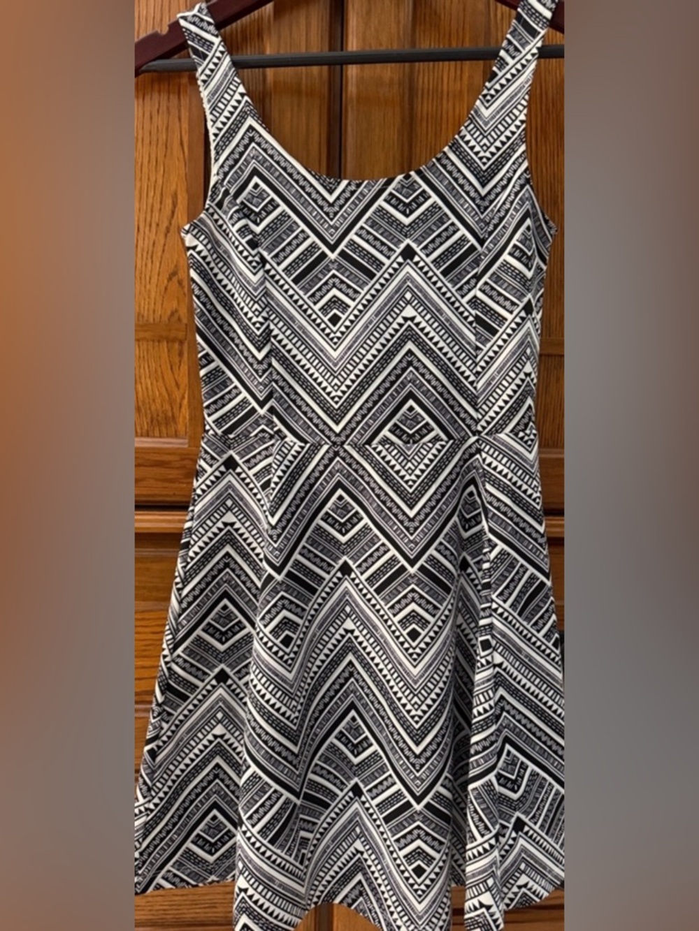 Divided H&M Skater Fit & Flare Mini Dress A-line Jersey Stretch Aztec Summer Sun